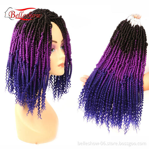 Hot sell 12inch Bomb Twist Crochet Braids Hair Extensions Spring Twist Curly Synthetic Braiding Hair 24strands Bomb Twist hair